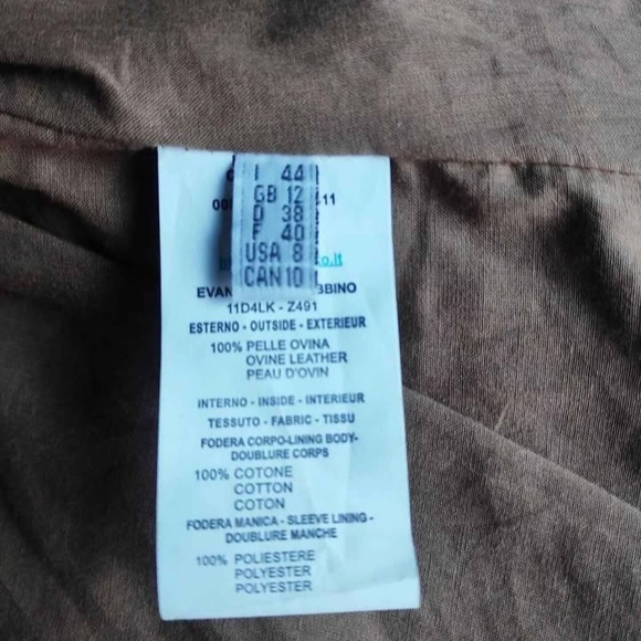 Pinko Genuine Italian Ovine Leather tan Camel jacket. Women's size 8 (IT44) - Picture 6 of 7